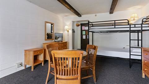Image of bunkbed in Snowshoe Inn employee housing.