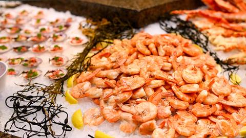 Shrimp served at Cast and Cut Seafood Dining