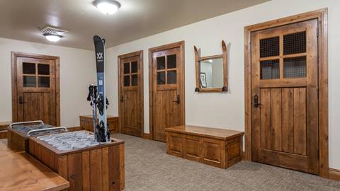 Grand Lodge ski locker room