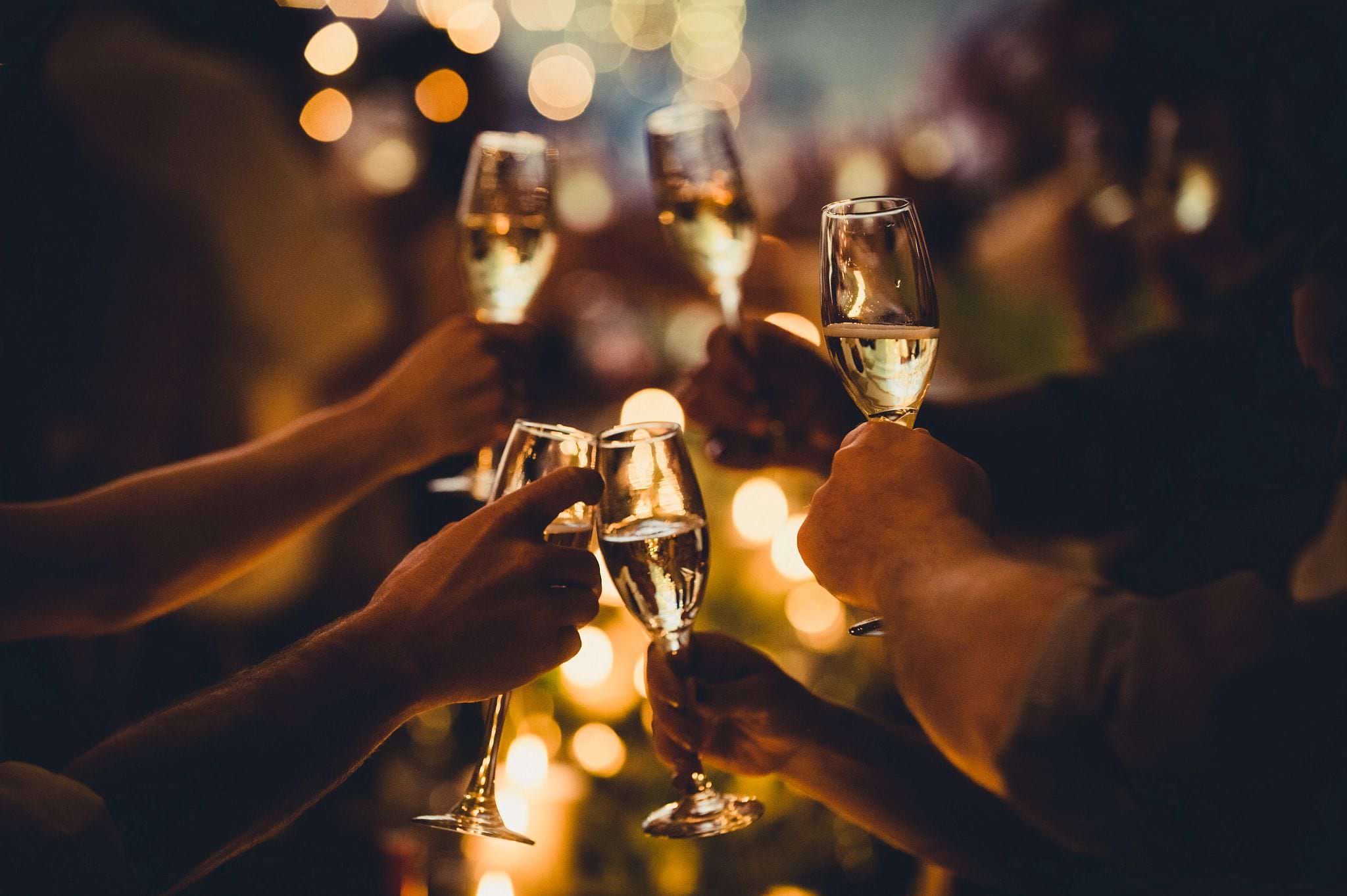 Champagne toast at Deer Valley's Snow Park Lodge in Park City, Utah