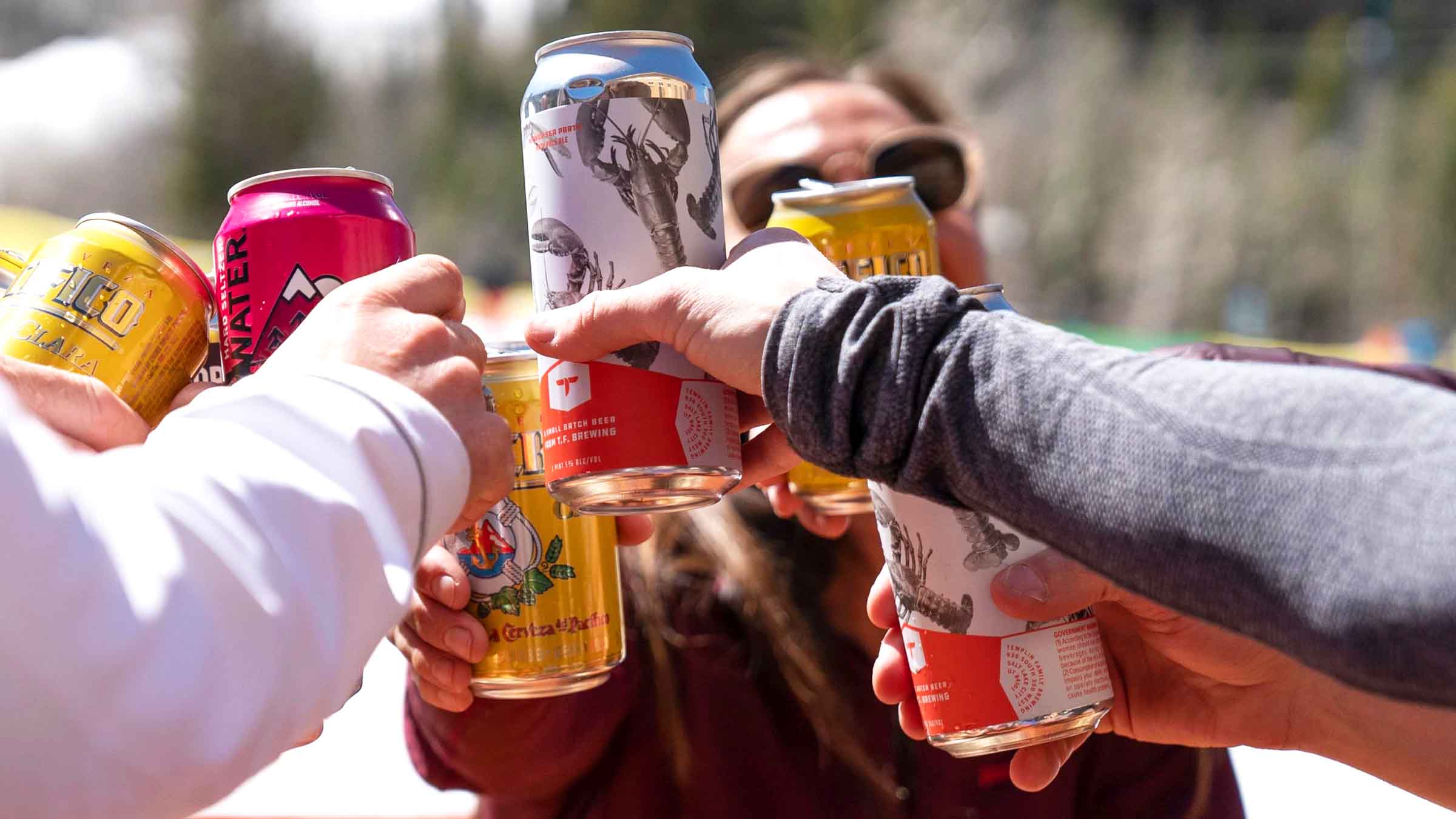 People Cheering with Drinks