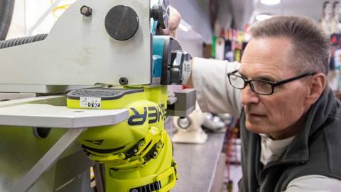 Technician molding a boot