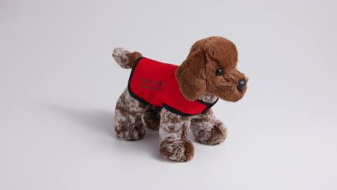 Deer Valley avalanche dog stuffed animal.