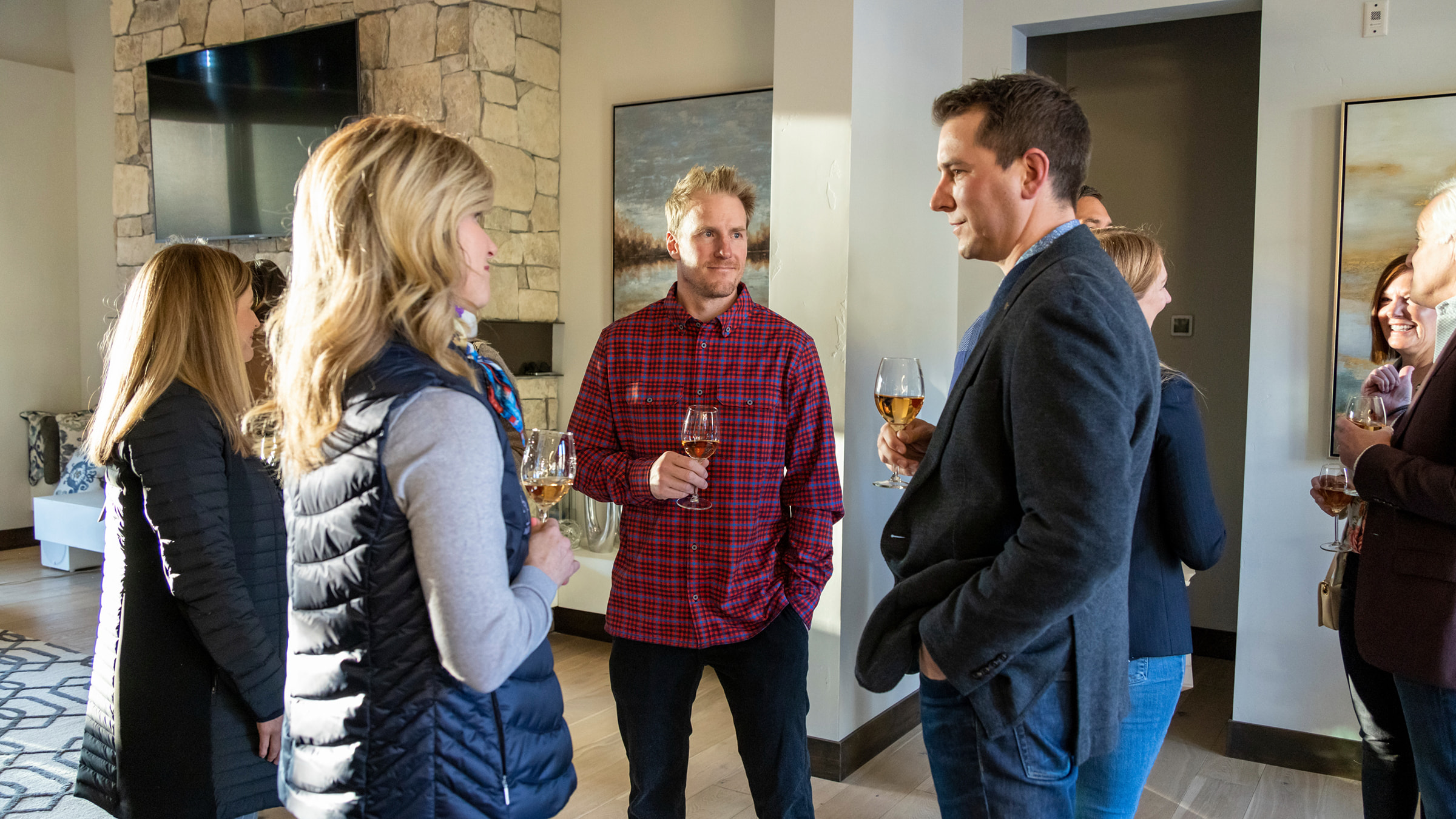 Guests attending a meet and greet reception.