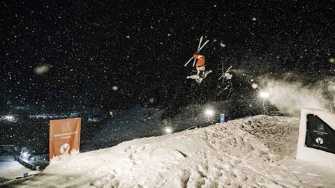 Dual moguls skiers at Deer Valley World Cup