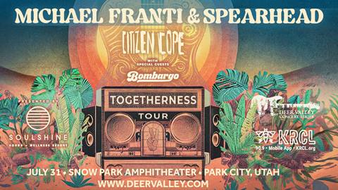 Marketing promotional of Michael Franti and Spearhead at Deer Valley on July 31, 2024