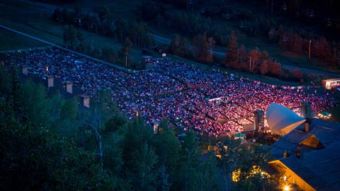 Deer Valley Summer Concert Amphitheater during evening concert.