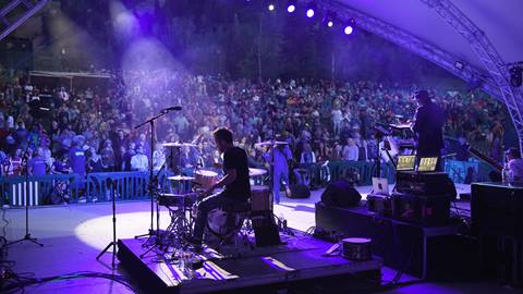 Backstage view of the Deer Valley outdoor amphitheater.