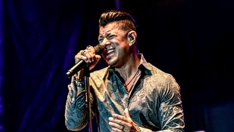 Vocalist Juan Del Castillo performing The Music of Journey.