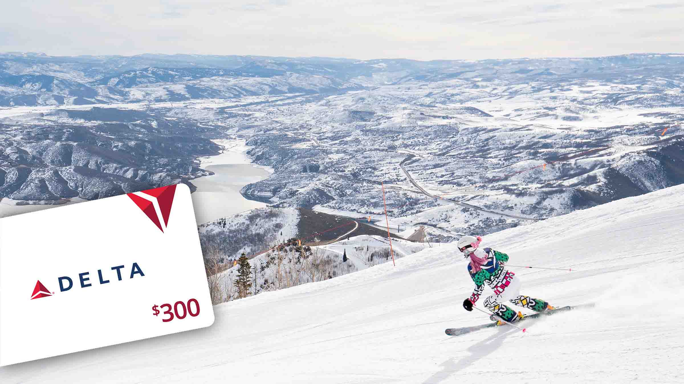 Skier skiing groomed run at Deer Valley.
