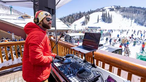 DJ performing at outdoor event at Deer Valley.