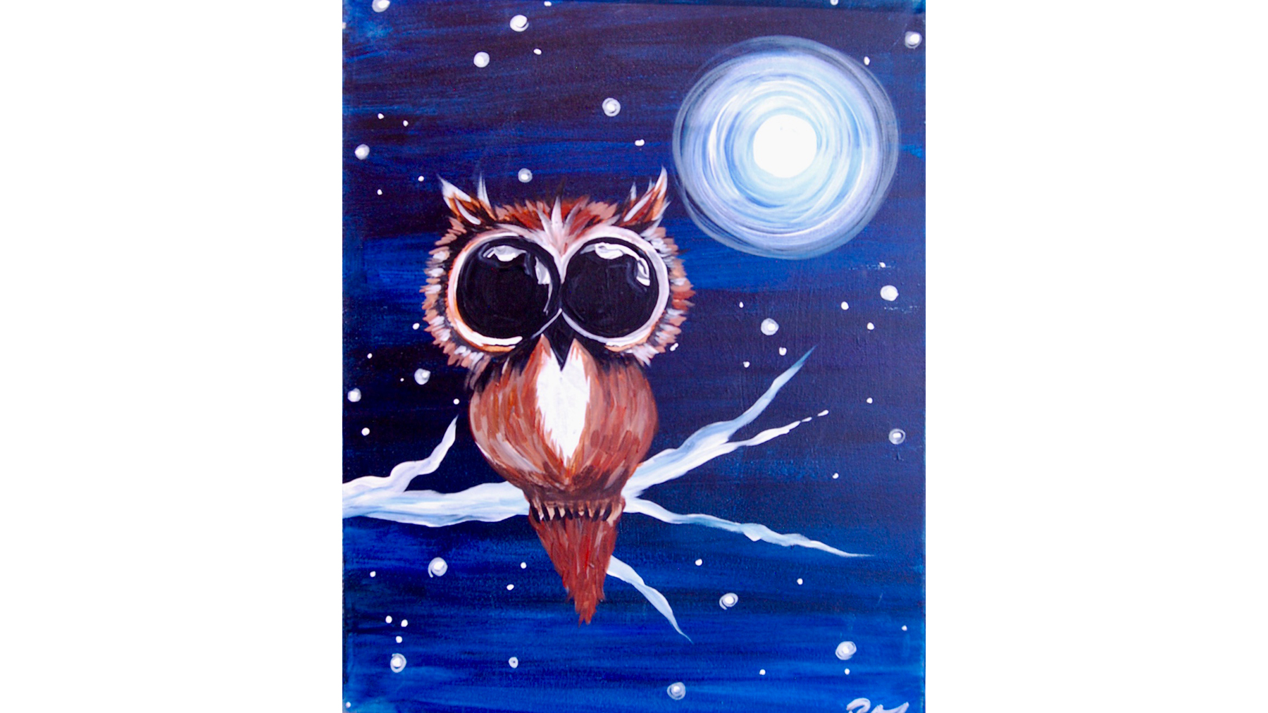 Midnight Owl painting