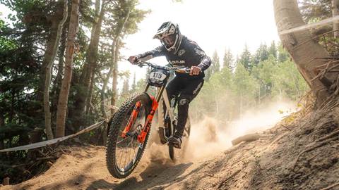 Mountain biker competing at the US Open for Mountain Biking