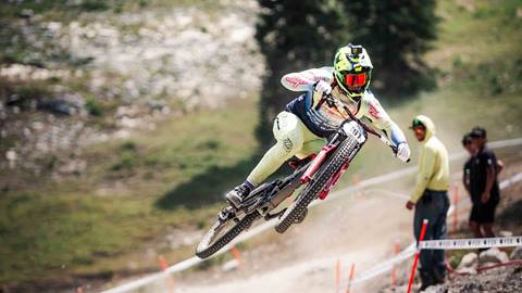 Mountain biker competing at the US Open for Mountain Biking