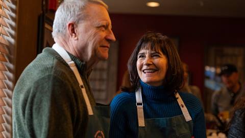 Couple attending a cooking class at Deer Valley Resort.