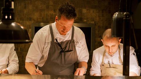 Deer Valley Chef's working in the kitchen at The Brass Tag.