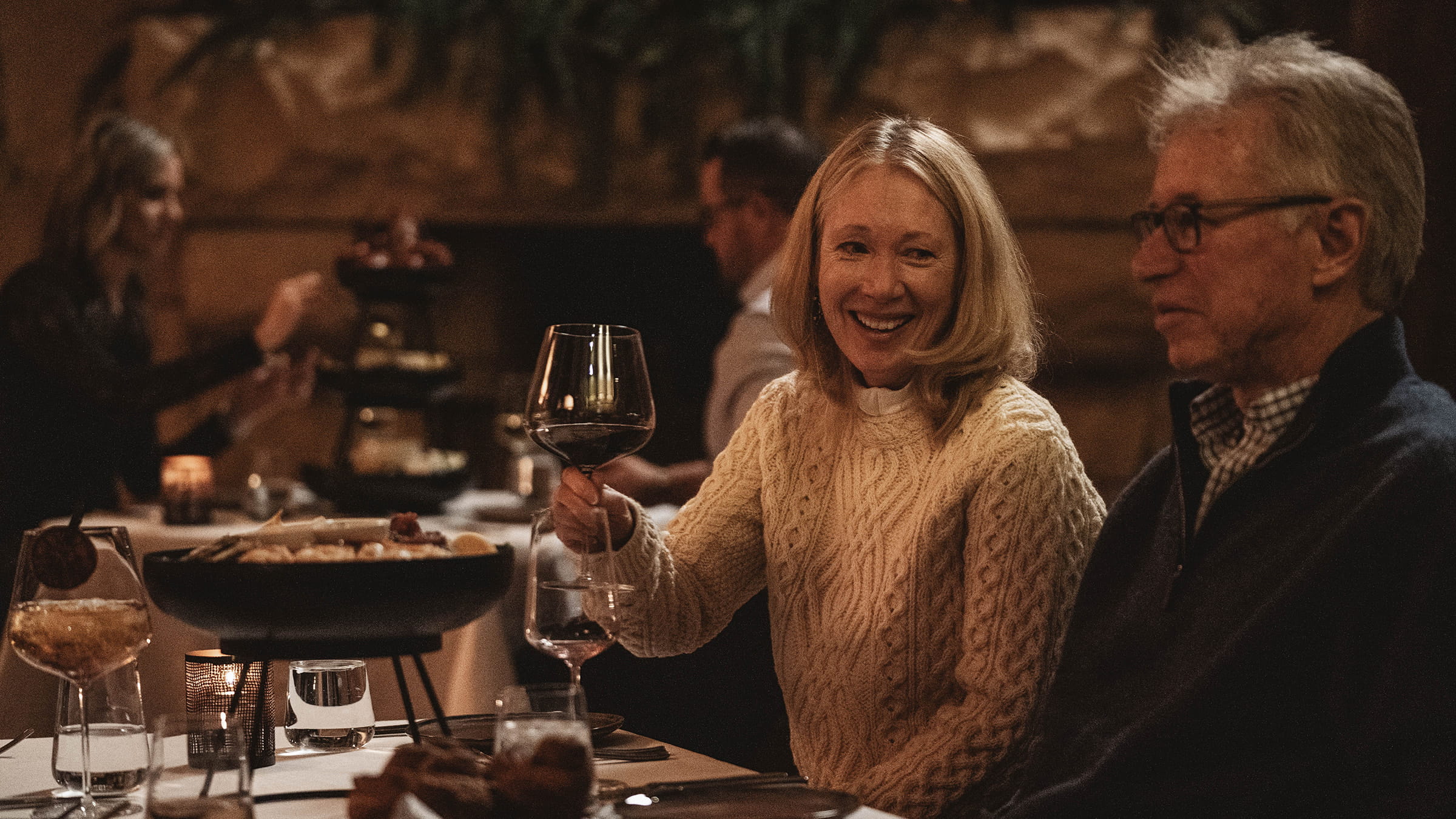 Couple eating at Deer Valley restaurant.