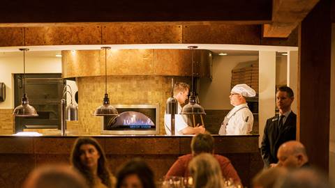 Chefs in the kitchen at The Brass Tag.