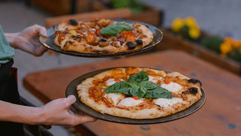 Pizzas at The Brass Tag.