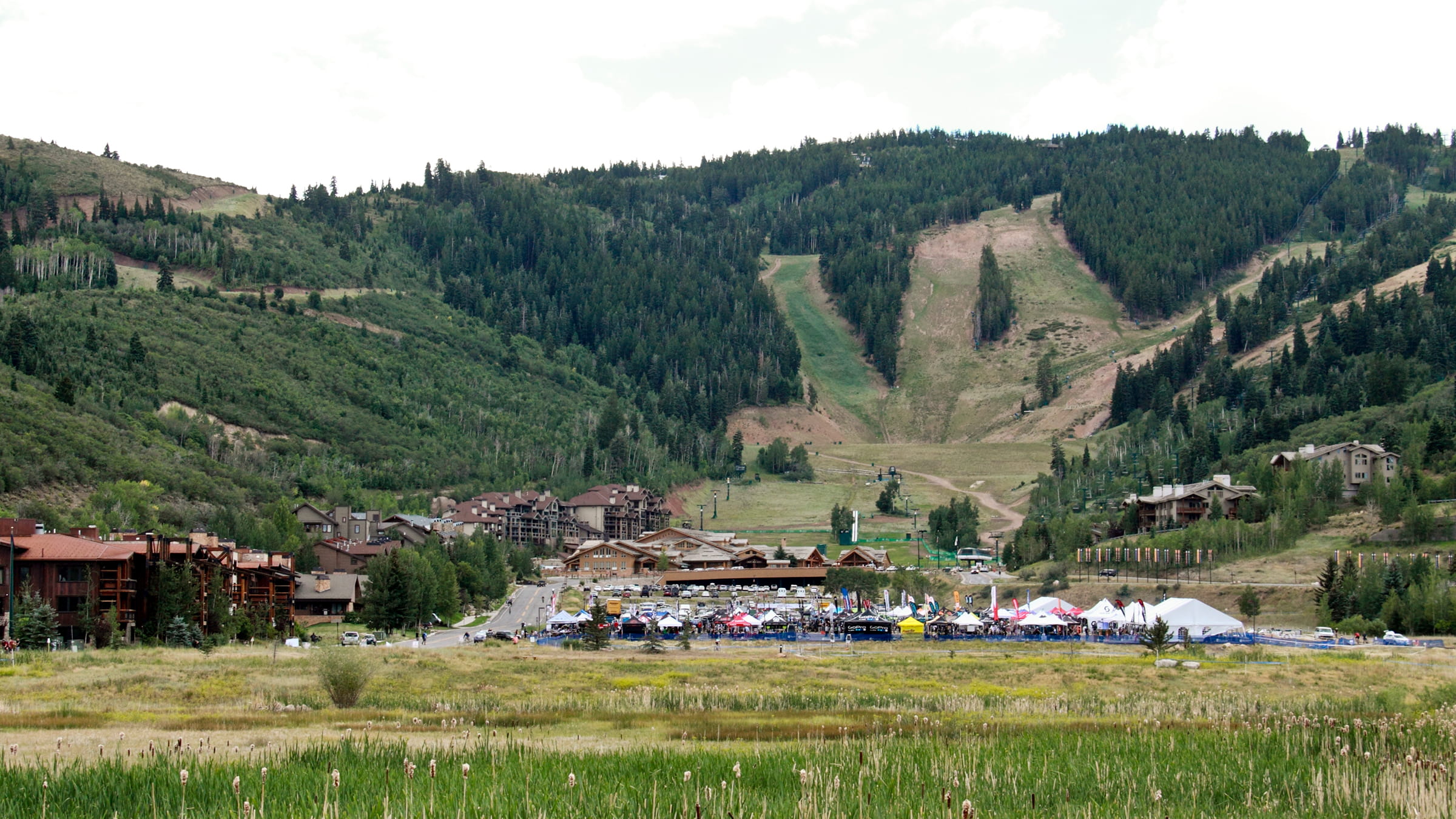 Scott Bikes Dealer Camp in parking lots of Snow Park