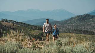 Couple hiking at Deer Valley.