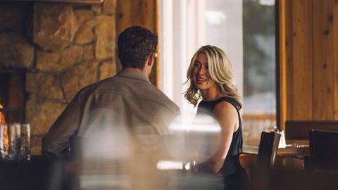 Couple dining at Fireside Dining at Deer Valley.