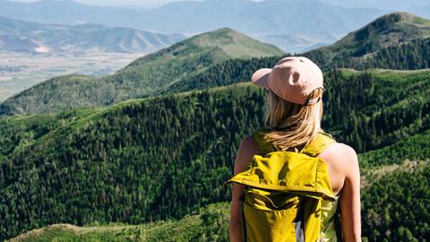 Image of Woman Looking Across the Mountains