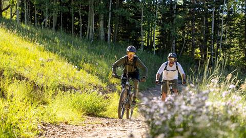 Deer Valley Mountain Bike Instructor leading private lesson.