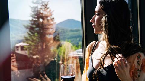 Woman Drinking Wine