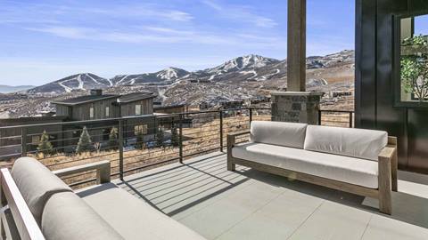 Private deck with mountain view in Deer Valley's lodging property Amanti Lago 1757.