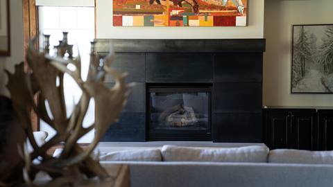 Black Diamond Lodge common space fireplace