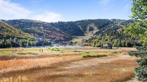 View of Snow Park from Deer Valley's lodging property, Bristlecone, in the summer.
