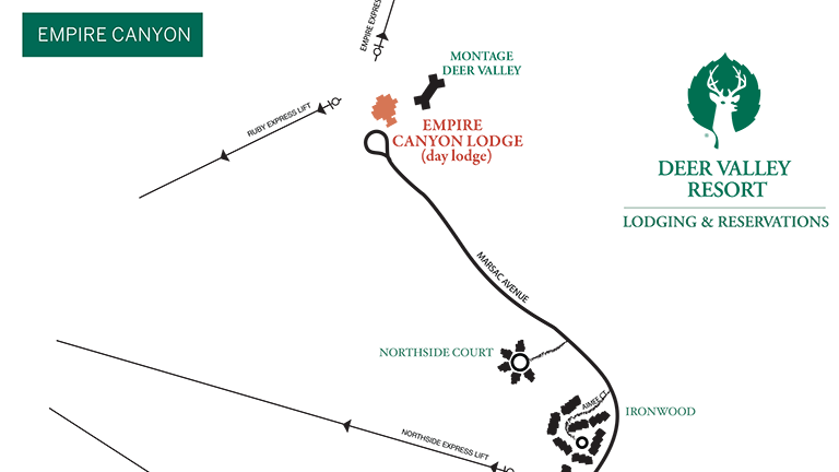 Image of a map of Empire Pass lodging area