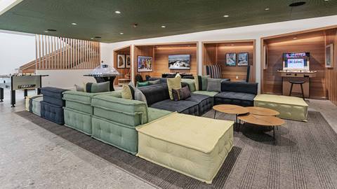 Teen game room and kid's corner at Founders Place in Deer Valley.