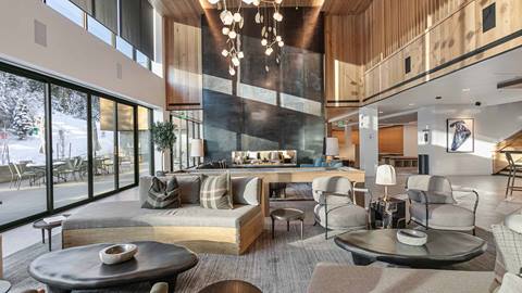 Private ski lounge at Founders Place in Deer Valley.