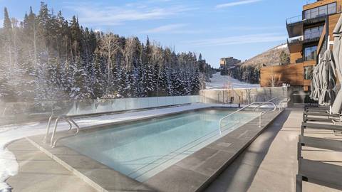Outdoor pool at Founders Place in Deer Valley.