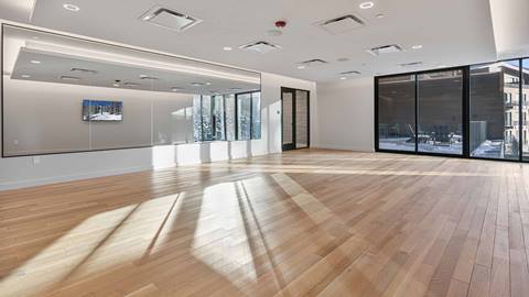 Multi-purpose yoga room at Founders Place in Deer Valley.