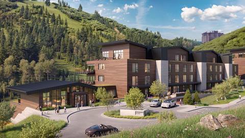 Rendering of Deer Valley's lodging property Founders Place in the summer.