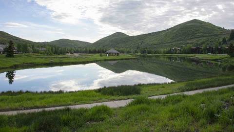 Lake view from Deer Valley's lodging property Lakeside in the summer.