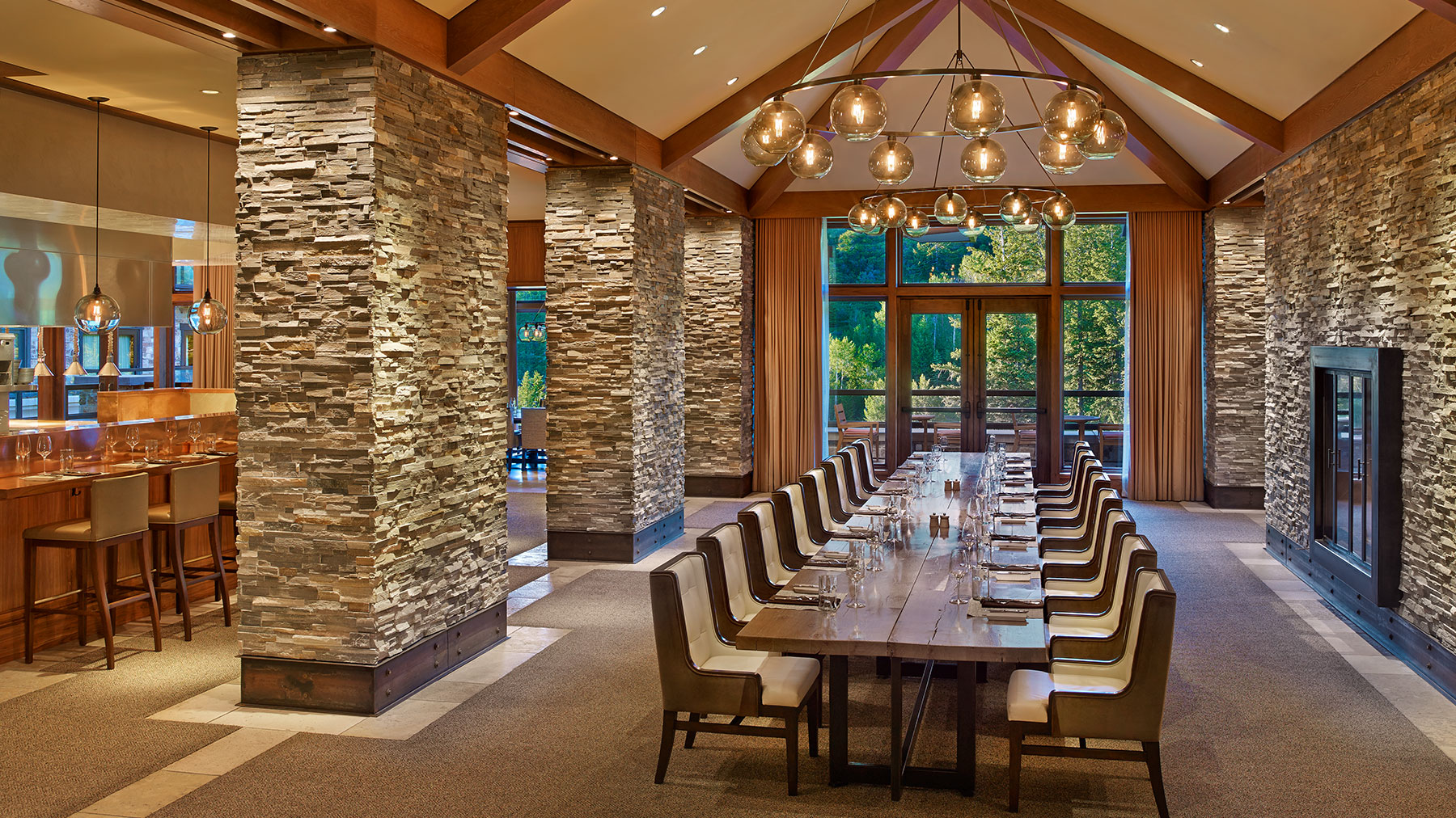 Communal Table in St. Regis Deer Valley Restaurant