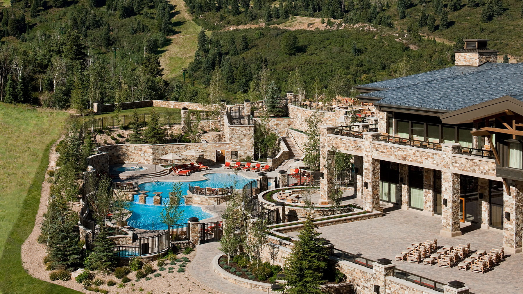 View of St. Regis Deer Valley Outdoor Deck and Pool Area