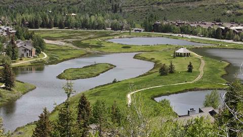 View of the ponds from Deer Valley's Pinnacle Condominiums community in the summer.