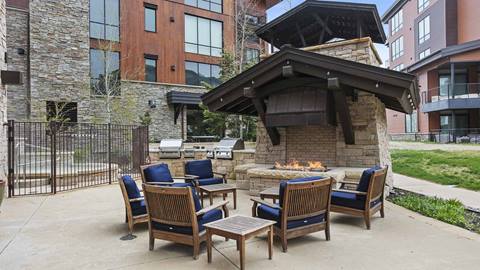Deer Valley's Silver Strike Lodge firepit.