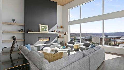Living room at Deer Valley lodging property SkyRidge 1245