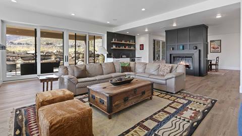 Downstairs media room at Deer Valley lodging property SkyRidge 1245