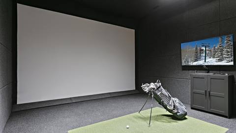 Golf simulator at Deer Valley's luxury lodging property, SkyRidge 1643.