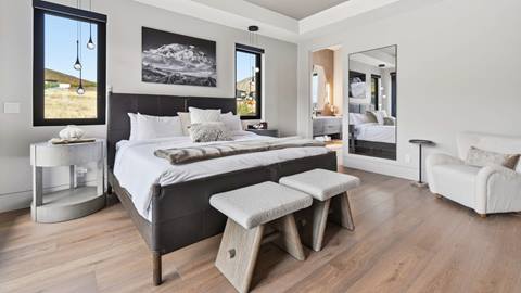 Bedroom in Deer Valley's luxury lodging property SkyRidge 1708.