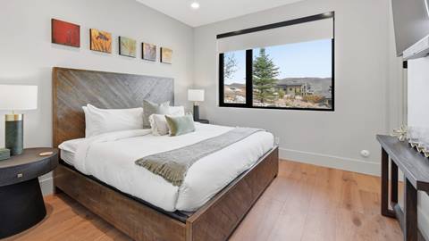 Bedroom in Deer Valley's luxury lodging property SkyRidge 1708.