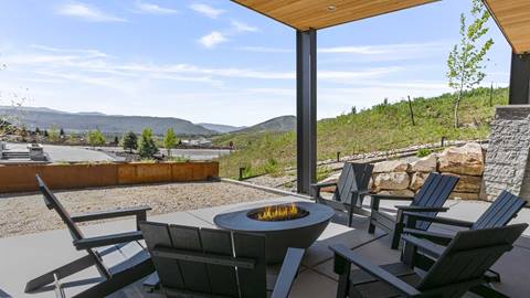 SkyRidge 1868 patio with fire pit summer