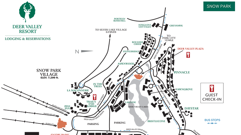 Image of a map of Snow Park lodging area